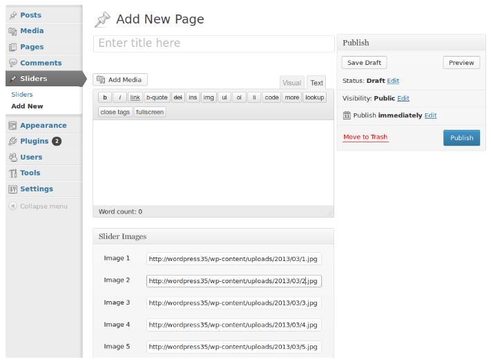 디자이너를 위한 워드프레스 플러그인 개발 과정 - 4. 슬라이더 통합하기 7 이미지업로드2